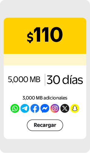 Recarga Internet Portatil $110 escritorio