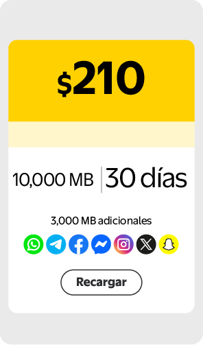 Recarga Internet Portátil $210 escritorio
