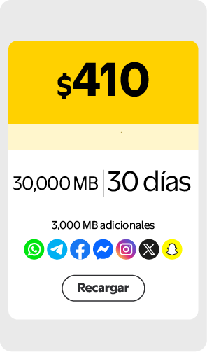 Recarga Internet Portátil $410 escritorio